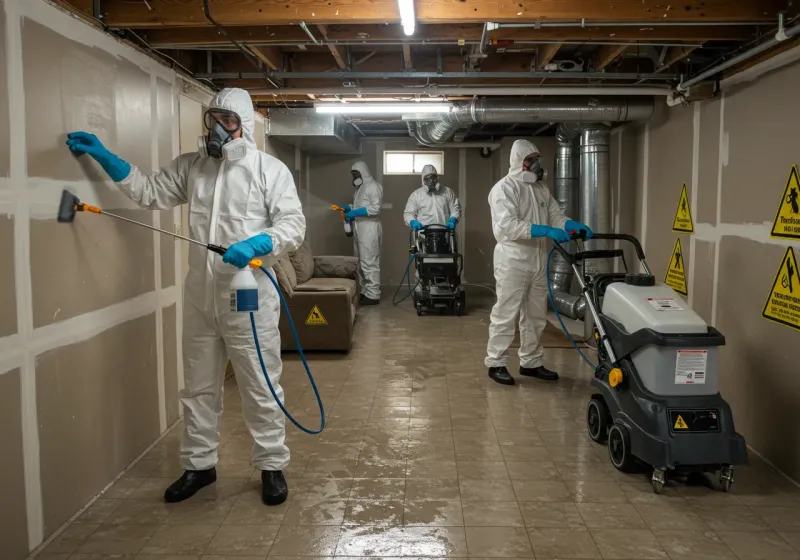 Basement Moisture Removal and Structural Drying process in North Syracuse, NY